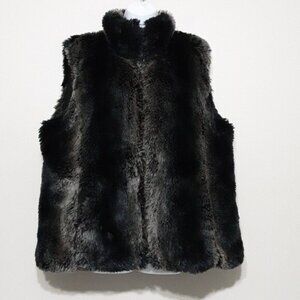 Kristen Blake coat jacket women XL reversible faux fur zip up black grunge Y2K